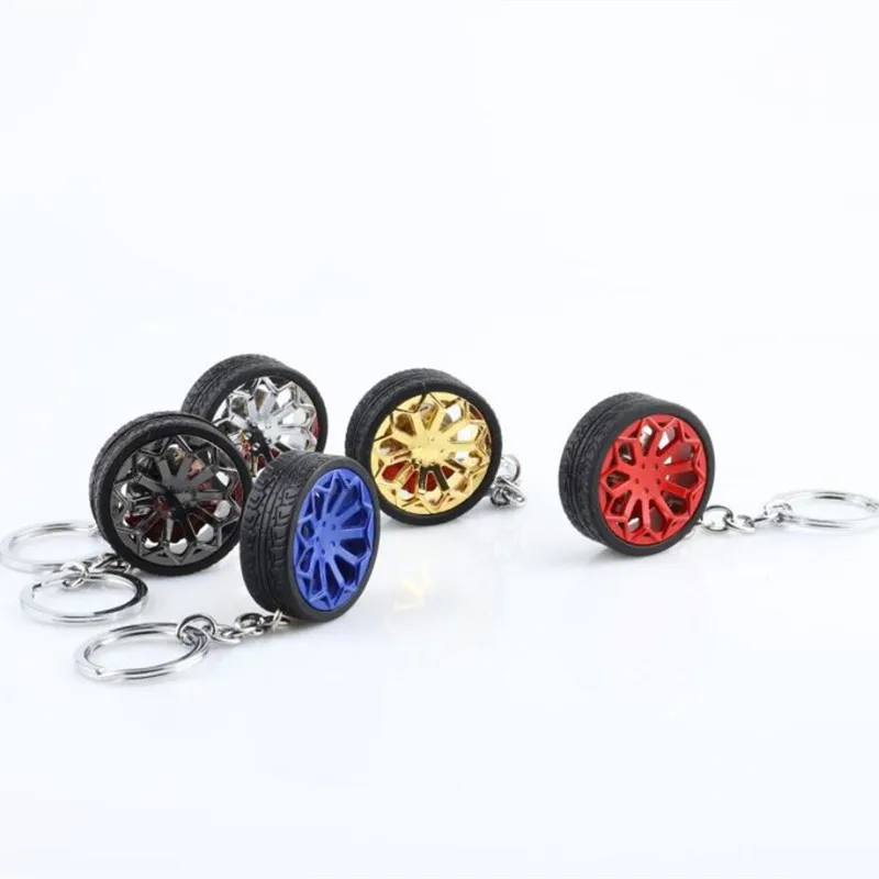 Wheel Hub Key Chain Zinc Alloy Tire Styling Car Key Ring Auto Modification Parts Keyring For BMW Audi Benz Volkswagen SEAT Ford
