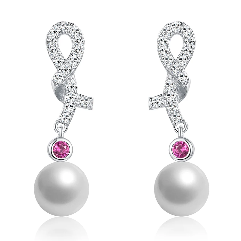 

Original high grade design new earring pure silver cord purple zircon inlaid shell female earring