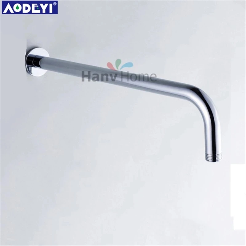 High Quality 16'' Brass Finish Round Rain Shower Wall Mounted Shower Arm For Shower Head Set Brass Chrome Bathroom Accessories