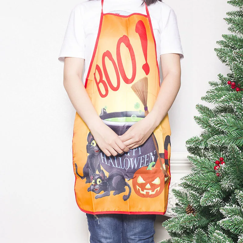 Apron Halloween Party High-quality Exquisite Durable Waterproof Polyester Apron Decorations 46 cm*90 cm Home Kitchen Supplies