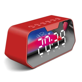 

LED Mirror Alarm Clock with FM Radio Wireless Bluetooth Speaker Support Aux TF USB Music Player Wireless Digital Clock
