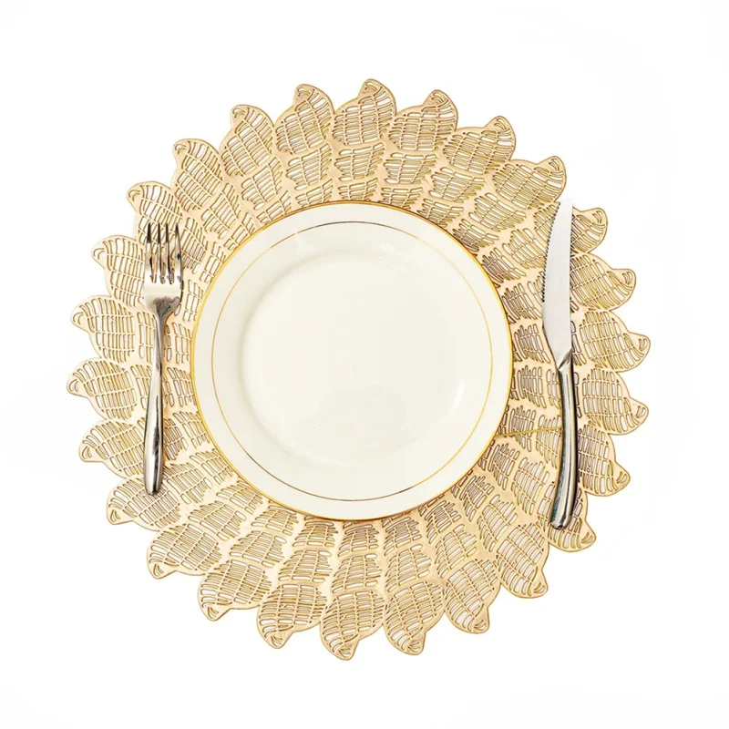 ПВХ полые uf фильтром Подставка для столовых приборов с рисунками ракушек Подставка для столовых приборов, нанесенным золотым тиснением для домашего обеденного стола декоративный коврик