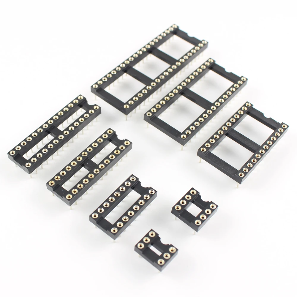 10Pcs IC Socket DIP-6P 40P Pin 2.54mm Integrated Circuit Adaptor Solder Type 