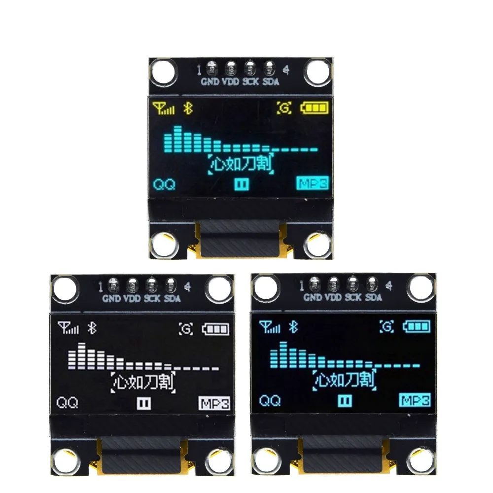 TZT 0.96 inch IIC Serial White OLED Display Module 128X64 I2C SSD1306 12864 LCD Screen Board GND VCC SCL SDA 0.96" for Arduino