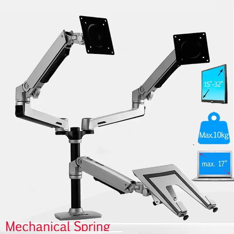Dlm 9013lp 3 Foldable Arm 15 32 Dual Monitor Desk Stand To 17