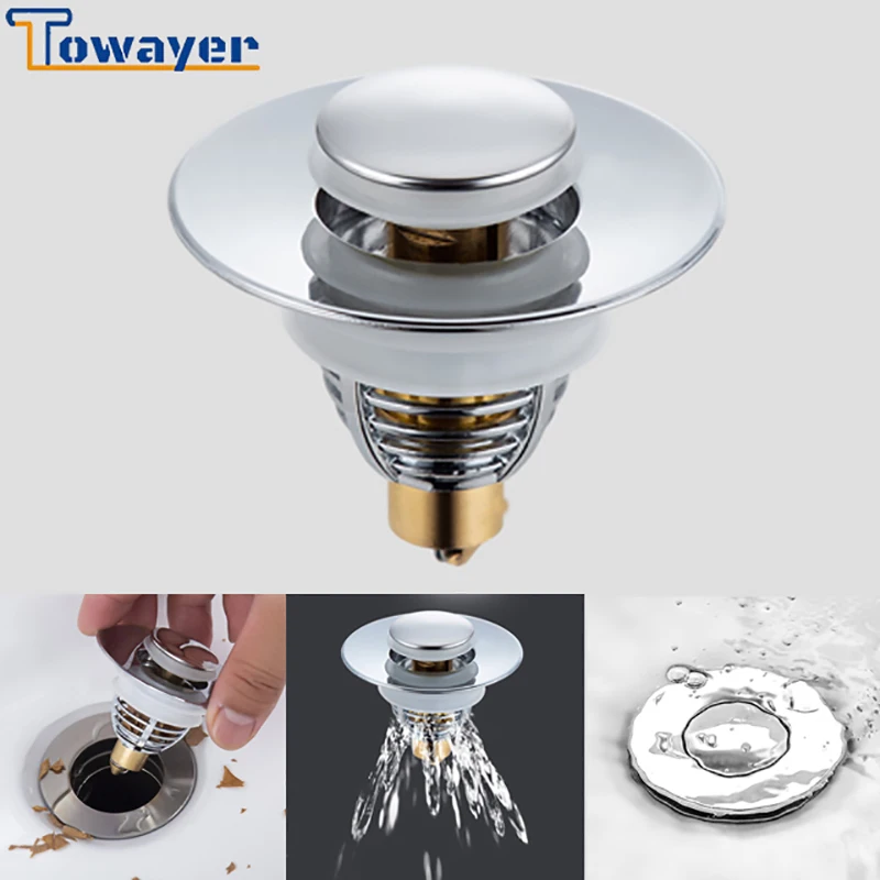 Universal Stainless Steel Pop-Up Bounce Core Basin Drain Filter Hair Catcher Shower Sink Strainer Bath Stopper Bathroom Tool |