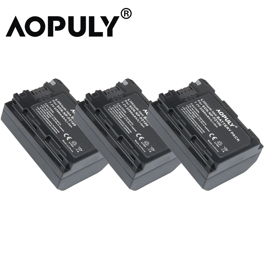 AOPULY NP-FZ100 NP FZ100 NPFZ100 камера Батарея ЖК-дисплей двойной Зарядное устройство для sony Alpha 9 A9 9R A9R 9S A9S A7RIII A7R3 BC-QZ1 - Цвет: 3 battery