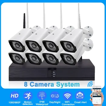 

960P/1080P Wireless Surveillance Security System With 8pcs IP Camera Outdoor Waterproof Survrillance Camera