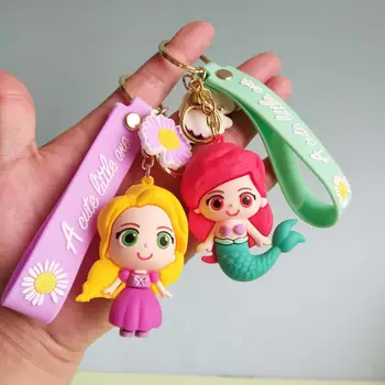 

Frozen Elsa Anna Nail Keychain Toy New Disney Sofia White Snow Princess Girls Key Chain Toys For Girlfriend Kids Gift Wholesale