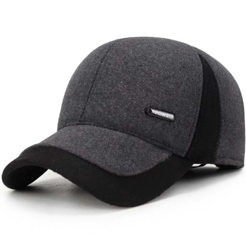 XEONGKVI осенне-зимняя шерстяная ткань брендовая бейсбольная Кепка Snapback хлопковая шапка-бомбер для мужчин среднего возраста Кепка с козырьком каскетка - Цвет: coffee