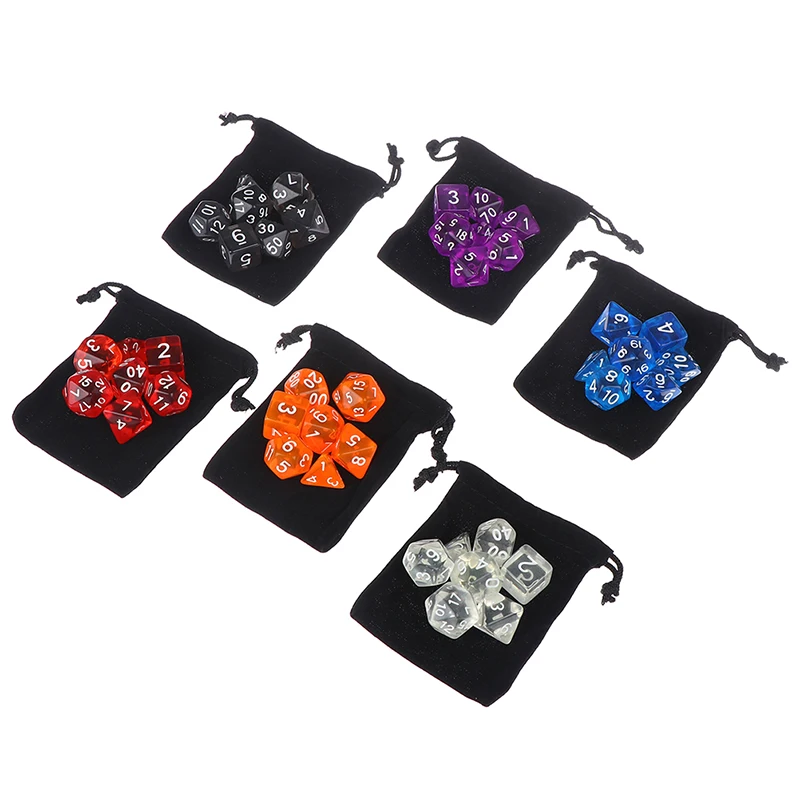 Polyhedral Dice Set for Tabletop Games RPG MTG D4 D6 D8 D10 D% D12 D20 6Colors for Choose