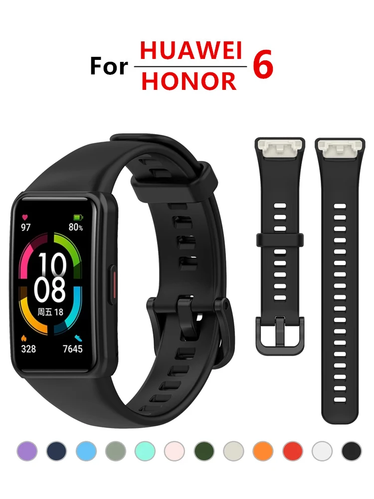 

Ремешок силиконовый для смарт-часов Honor Band 6, сменный Браслет для наручных часов Huawei Band 6, аксессуары для часов