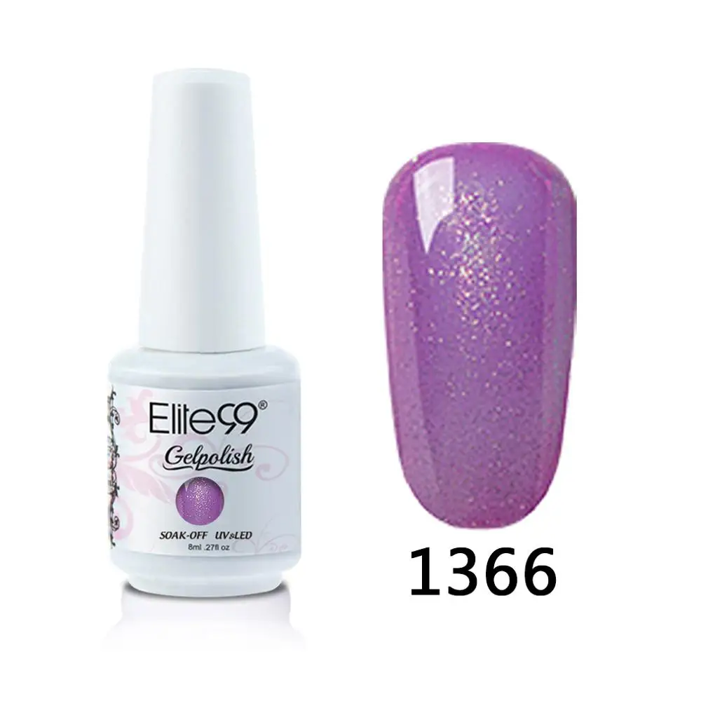 Elite99 8 мл Гель-лак для ногтей Vernis Полупостоянный лак для ногтей УФ-гель лак для ногтей эмаль для маникюра Лак для ногтей - Цвет: 1366