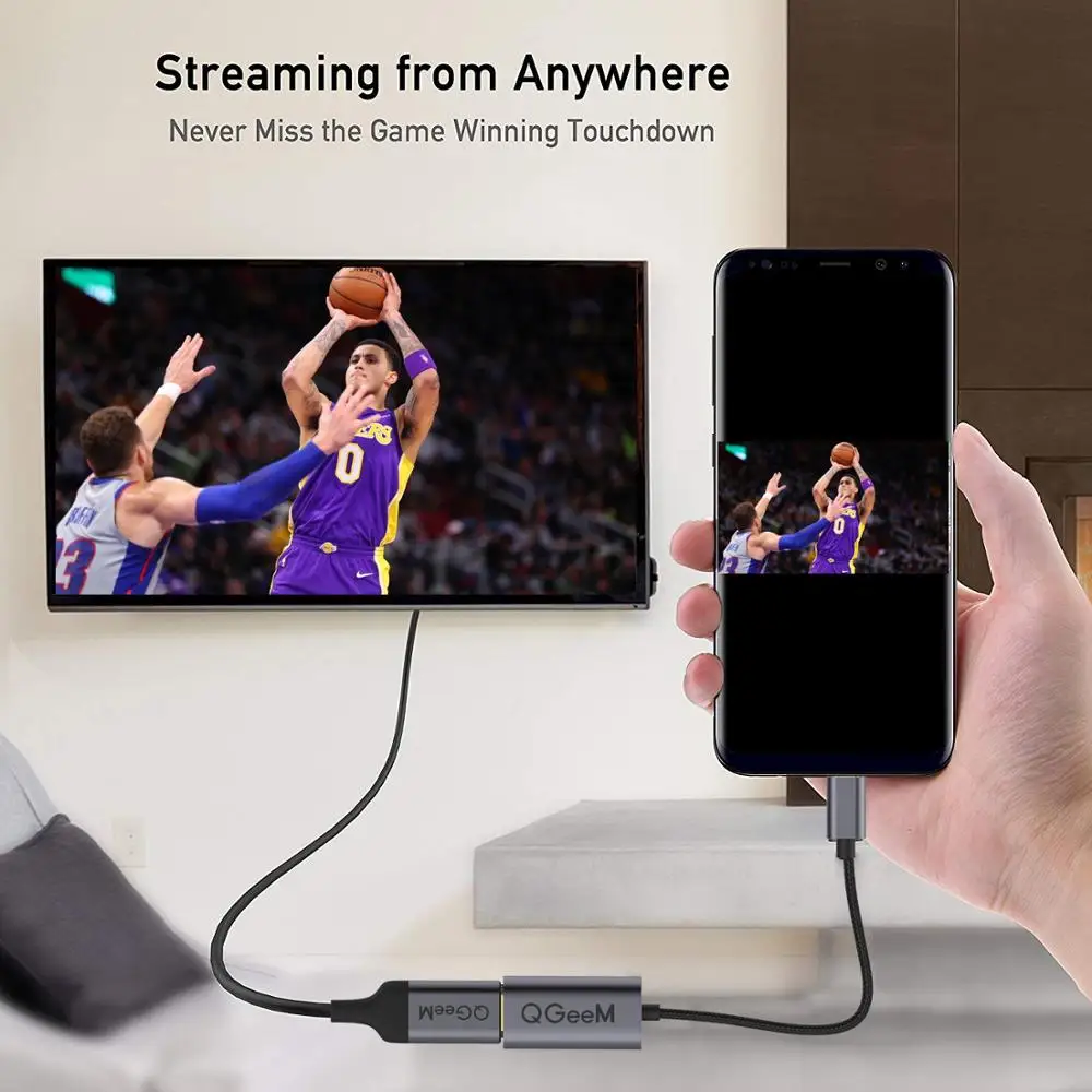 QGeeM USB C HDMI кабель 4K 60 Гц Тип адаптер Thunderbolt 3 к конвертер для MacBook Huawei Mate 30 Pro