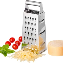 Aço inoxidável Lâminas Lados 4 Caixa Casa Recipiente Multiuso Ralador de Legumes Cortador Manual de Ferramentas Da Cozinha Slicer do Queijo