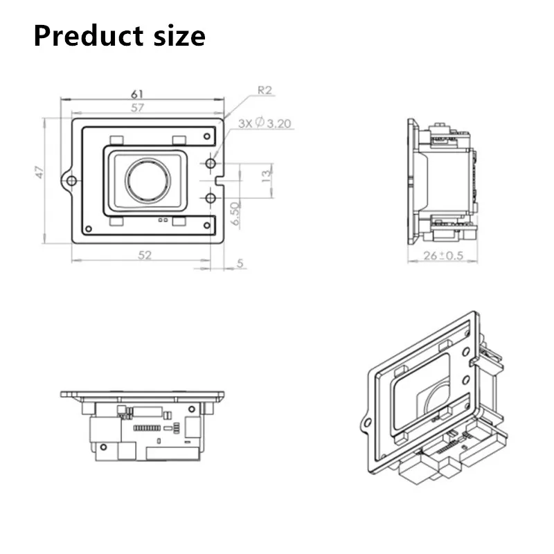 Techlogic 1D 2D Сканер модуль встроенный считыватель штрих-кодов фиксированный 2D QR PDF417 Datametrix сканер штрих-кода двигатель