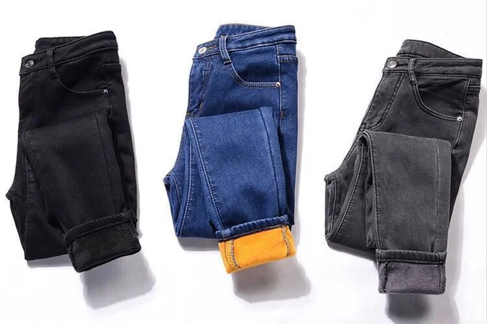 Теплые женские джинсы с высокой талией, синие женские черные зимние джинсы, женские джинсовые джинсы, женские джинсы, женские брюки, теплые джинсы