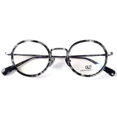 C3-havana-gunmetal New York fashion vintage optical round eye glasses frame male female Retro Style myopia eyeglasses - Frame Color: C3-havana-gunmetal