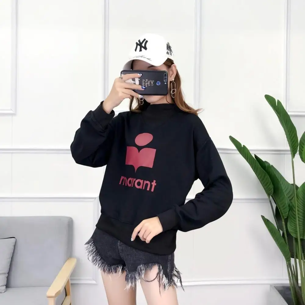 ATEEZ толстовки с буквенным принтом Женская толстовка DIY Lady Femme одежда толстовки KPOP повседневные женские толстовки - Цвет: Черный