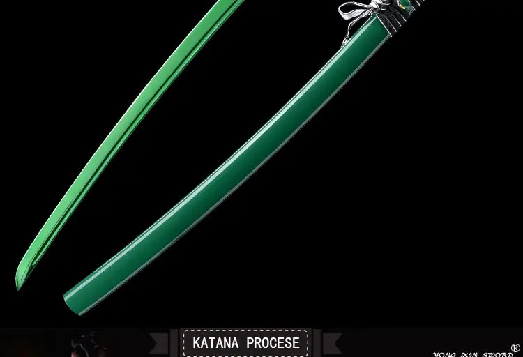 Katana Sword Real Japanese Samurai Swords Katana with Green Saya 1065 Carbon Steel Sharp Blade