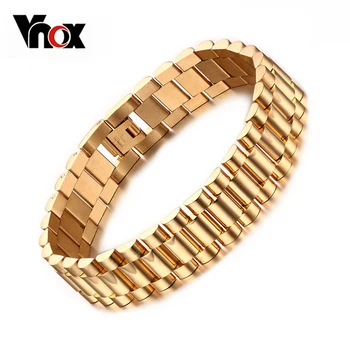 

Vnox Men's Bracelet Gold-color Chunky Chain Bracelets Bangles Stainless Steel Male Jewelry Drop Shipping