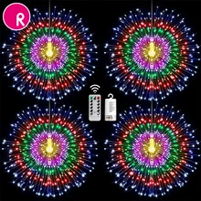 Magixun 180 LED Firework String Lights 8 Mode Explosion Star Copper Silver Wire Fairy Light Decor Lamp Remote Control Christmas