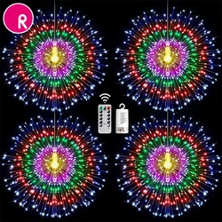 Magixun 180 LED Firework String Lights 8 Mode Explosion Star Copper Silver Wire Fairy Light Decor Lamp Remote Control Christmas