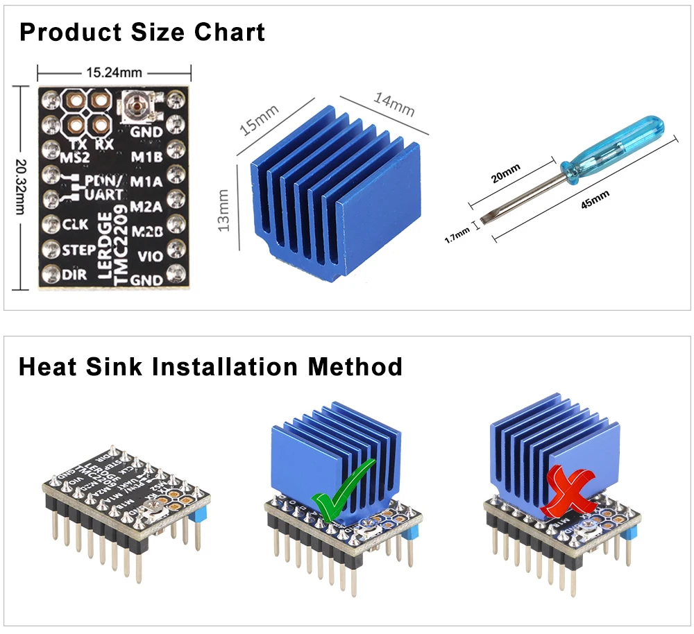 2208 a4988 lv8729 peças de impressora 3d,