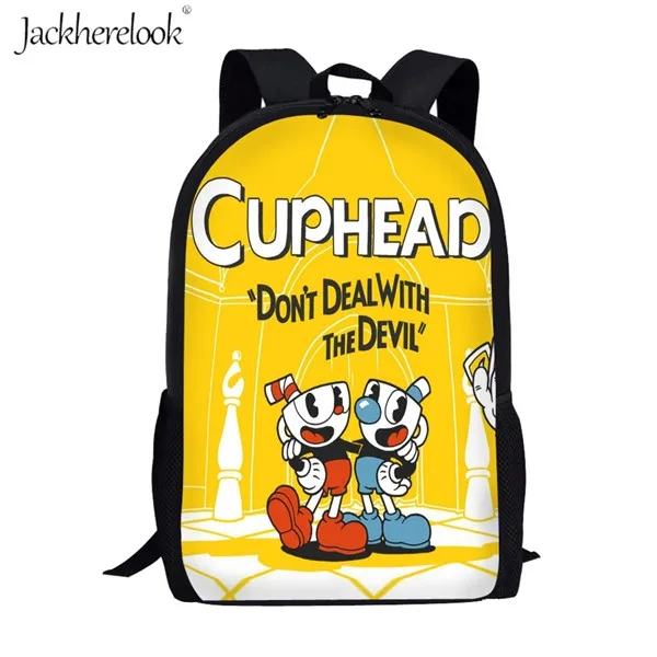 Cuphead Mugman школьные сумки для подростков, мальчиков и девочек, детский игровой рюкзак с героями мультфильмов, Mochila, Студенческая сумка-книга, комплект из 3 предметов, детская школьная сумка - Цвет: HK4218C