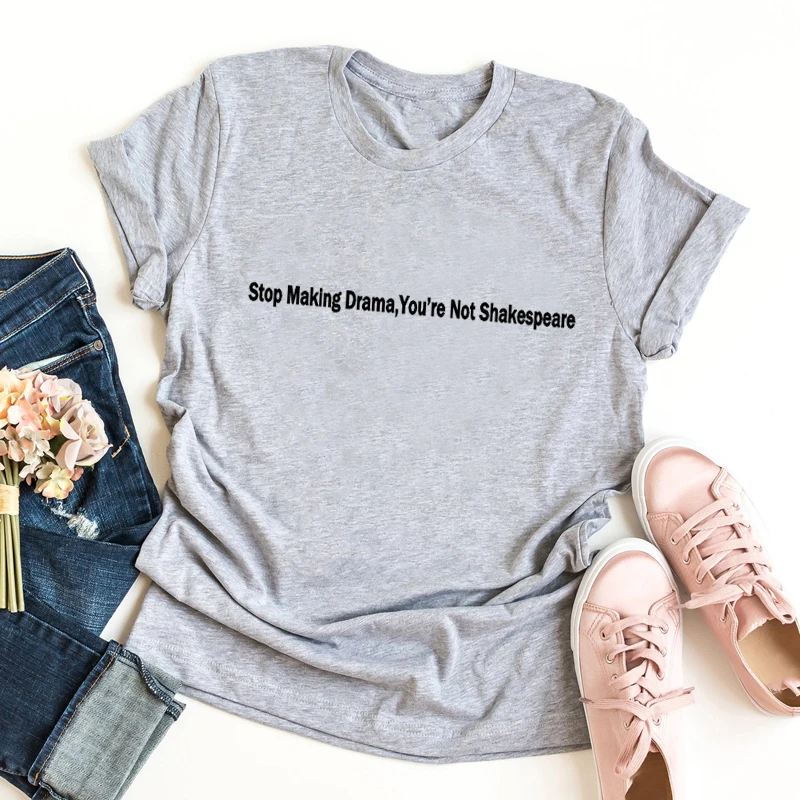 Stop-Making-Drama-You-Are-Not-Shakespeare-Unisix-Grunge-Aesthetic-Yellow-T-Shirt-Women-Cotton-Graphic(3)