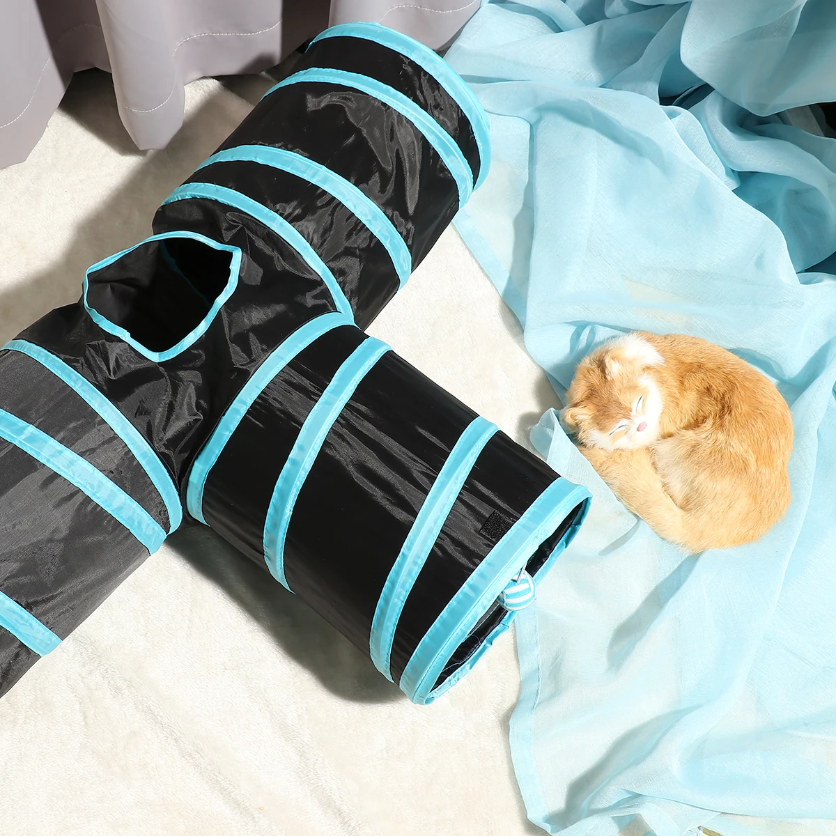 

Pet Cat Tunnel Collapsible 3 Way Play Toy Tube Fun For Rabbits Kittens Small Dogs Pet Supplies