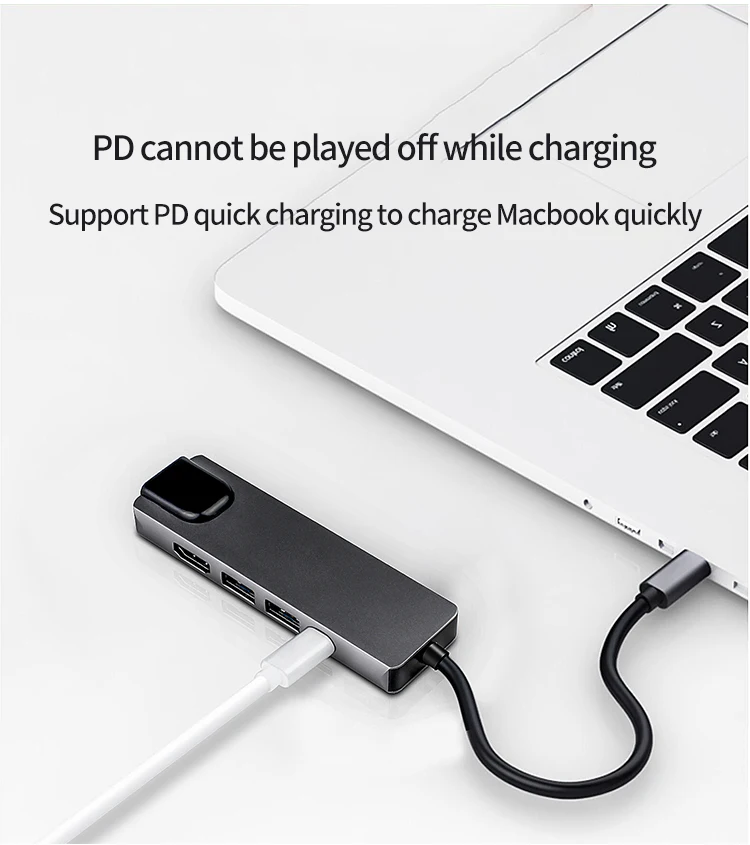 USBC к Rj45 HDMI USB 3,0 type C порт зарядки 5 в 1 концентратор Gigabit Ethernet Lan 4K для Mac book Pro Thunderbolt 3 USB-C зарядное устройство