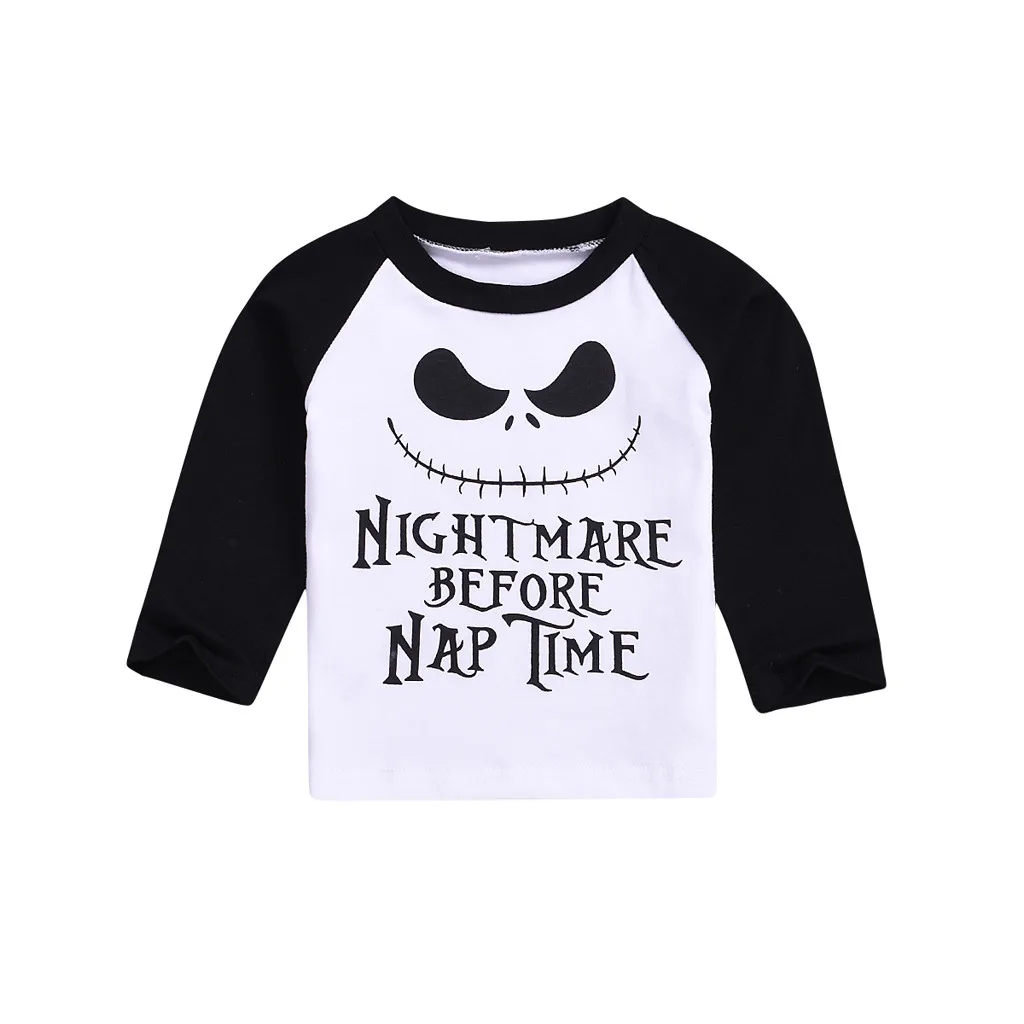 Newborn Infant baby boy tops for the fall Halloween Cartoon Letter Print long slevee girl shirt 2019 Autumn Casual Clothing |
