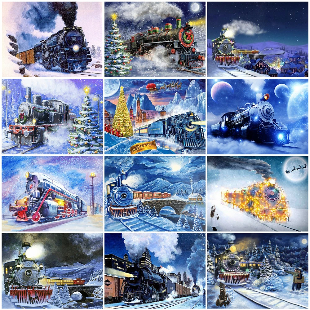 5D DIY Diamond Painting Puzzles Polar Train Home Decor Embroidery Kit Personalized Gift Paintings Mosaic Needle Arts Craft | Дом и сад