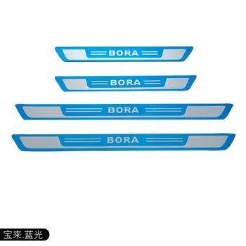 

For Volkswagen Bora Golf Jatta Tharu MK5 Polo 2008---2020 Slim stainless steel door sill scuff plate Car Accessories