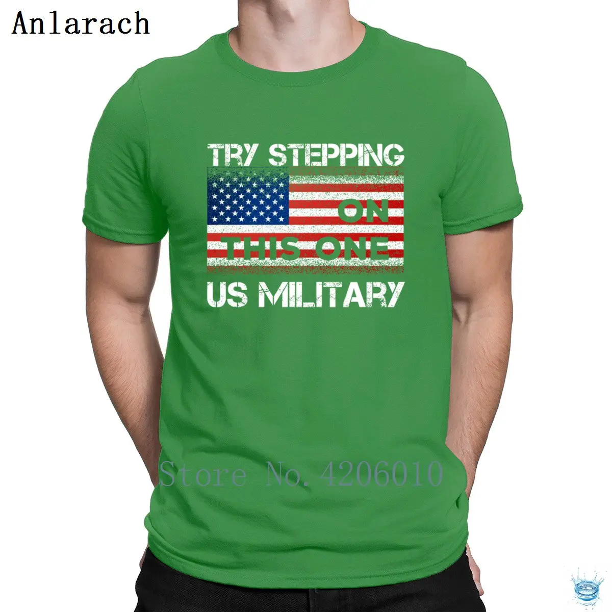 Green Американские военные примеряют ступить на этот американский футболка милитари высокого качества дизайн хип-хоп топы футболка для мужчин Летний стиль веб-сайт - Цвет: Green