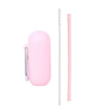 Силиконовые Милые многоразовые трубочки, полезная телескопическая складная соломенная сумка, подарки для дома и путешествий с кистями