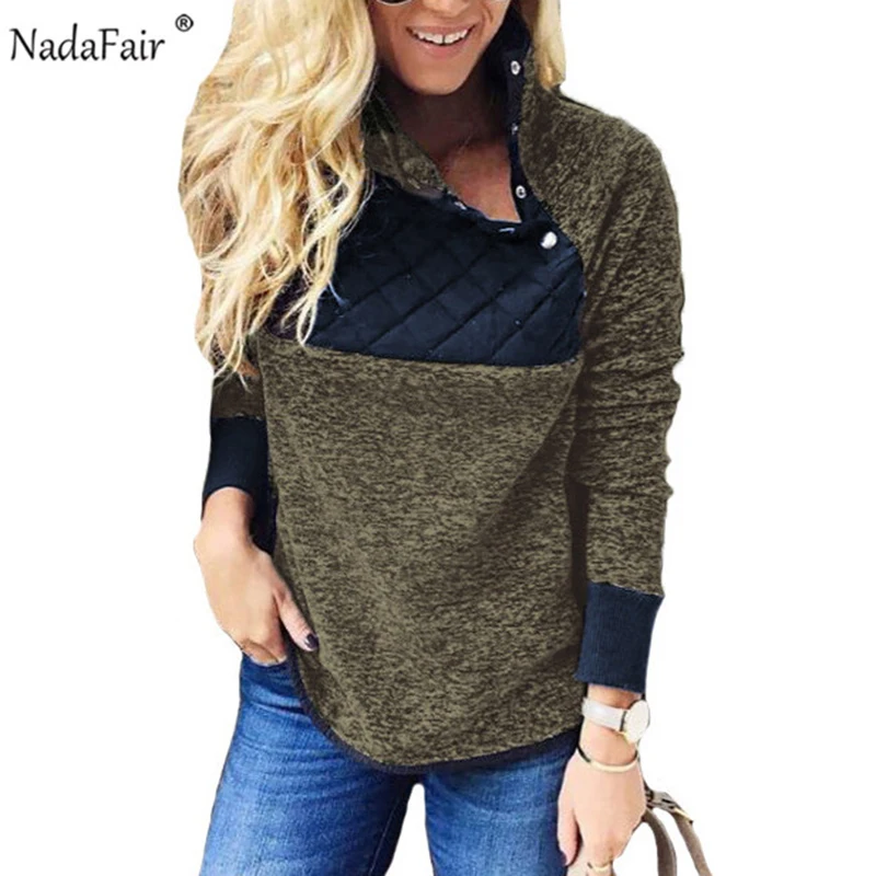 Nadafair флисовая толстовка с капюшоном, Женская Осенняя водолазка из искусственного меха в стиле пэчворк, Повседневная Толстовка размера плюс, женские зимние пуловеры - Цвет: Gray Green