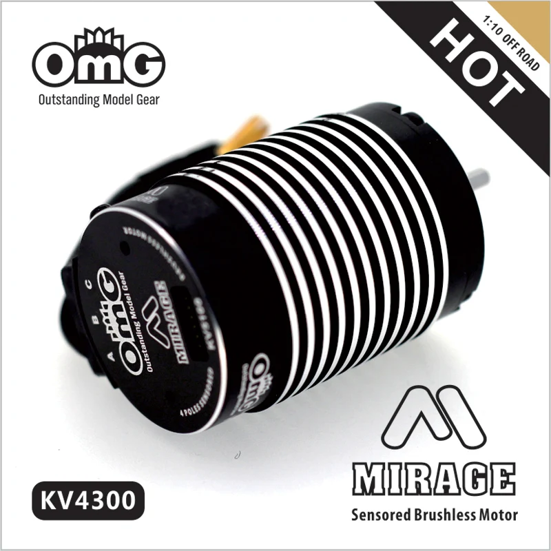 Бессенсорный бесщеточный двигатель OMG 3853 3700/4300/5100 кв 1:10 для подъема по бездорожью