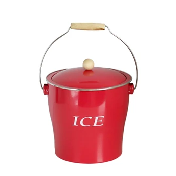 

Classic European Wrought Iron Ice Bucket Champagne Red Wine Ice Container for Bar KTV Party Ice Cube Container Double Walled