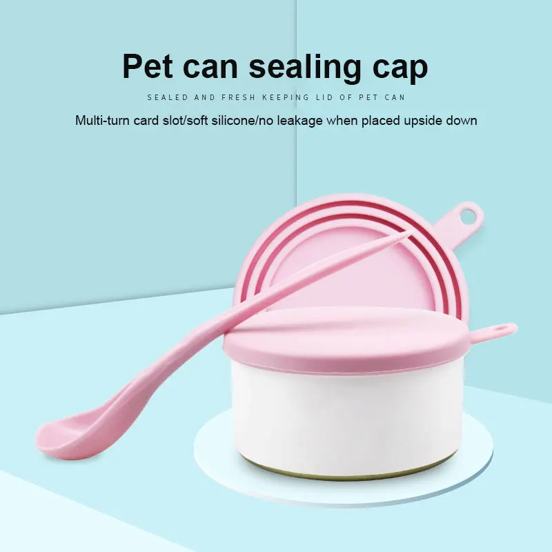 Tapa para comida de mascotas reutilizable, tapa de lata de almacenamiento de silicona para perros y gatos, suministros para mascotas, accesorios de cocina