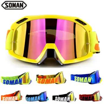 

Helmet Motorcycle Glasses+3pcs Films+Extra Clear Lens For Soman SM15 Motocross Goggles Capacete Moto Goggles