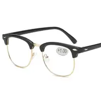 Metal Half Frame Reading Glasses Presbyopic Eyewear Male Female Far sight Glasses with strength +0.5 +0.75 +1.0 +1.25 To +4.0 2