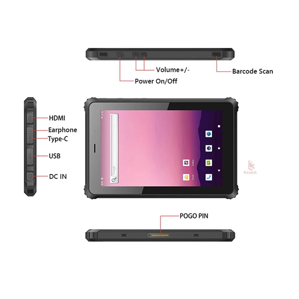 US $565.92 Original K1081T Rugged Tablet PC Android 10 Netbook IP67 Shockproof 10 MTK 6771 4GB RAM 64GB ROM 4G LTE RJ45 COM Kids Tablets