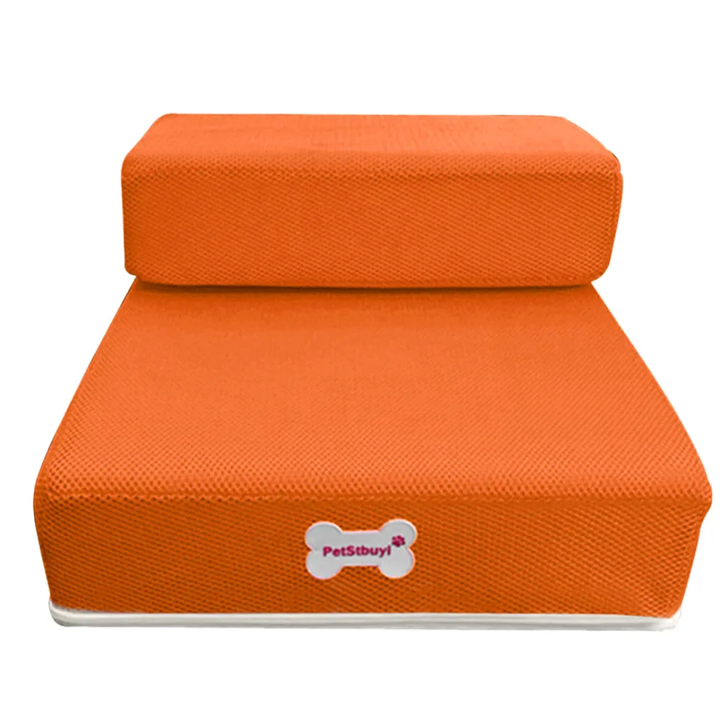 Воздухопроницаемая сетчатая складная лестница для домашних животных Съемная кровать для домашних животных лестница для собак 2 шага обтекаемый дизайн удерживает до 200 фунтов#2030 - Цвет: Оранжевый