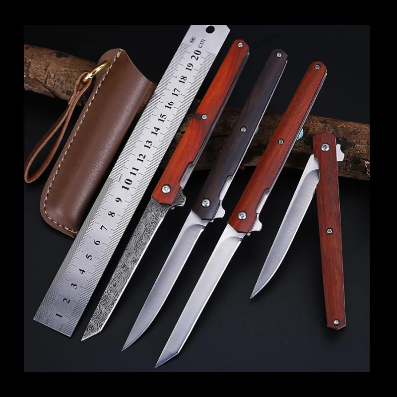 Карманный складной нож M390 Flipper мини-Клинок с деревянной ручкой для кемпинга