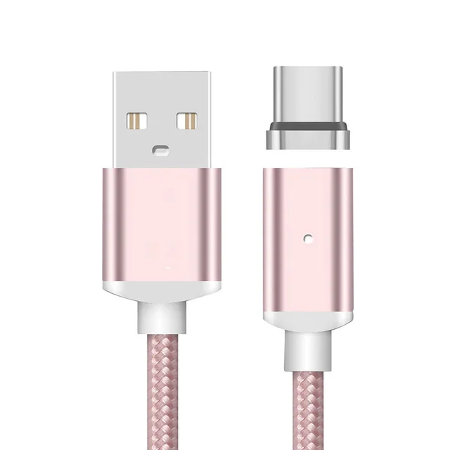 Магнитный кабель usb type-C для Xiao mi Red mi Note 7 mi 9, кабель USB C для быстрой зарядки и синхронизации данных для samsung S8 S9 Oneplus 6t type C - Цвет: Rose Gold