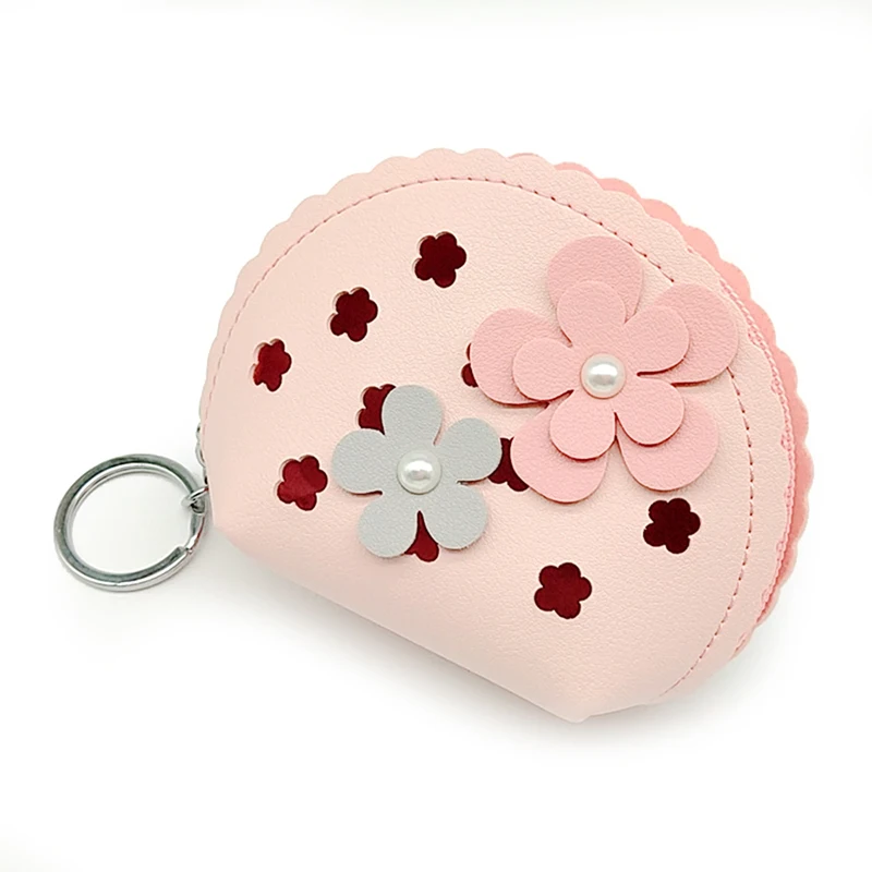 

Flowers Women Girl Purses Earphone Bank Card Storage Kids Purse Key Keychain Cute Small Bag Coin Wallets Porte Monnaie Femme
