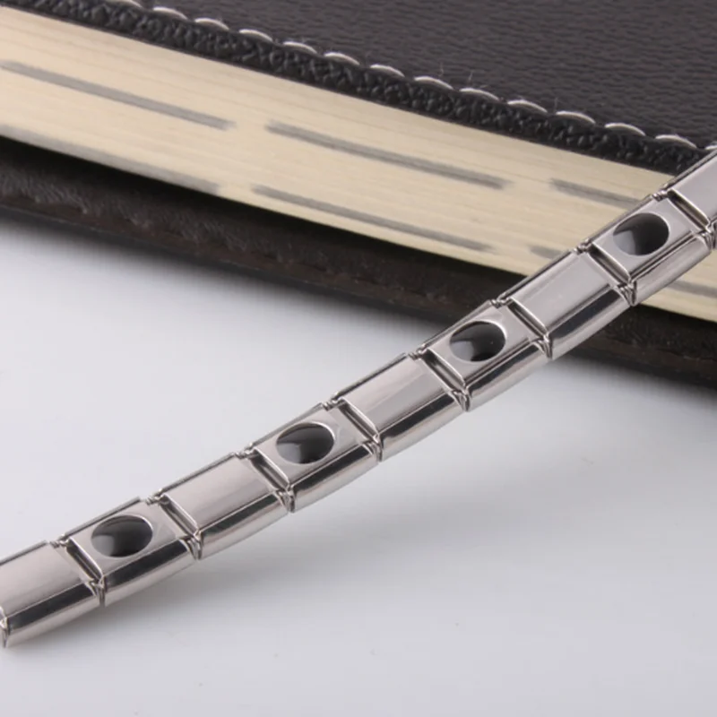 Charm Bracelet Stainless Steel Health Energy Germanium Bracelet Chain Wrist Chain For Men Women Jewelry Gift