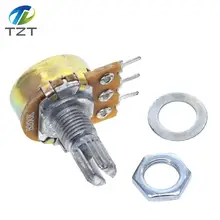 5 шт. WH148 B1K B2K B5K B10K B20K B50K B100K B500K 3Pin 15 мм вал двухканальный усилитель мощности стерео потенциометр 1 K, 2K 5K 10K 50K 100K 500K